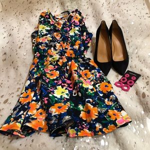 Akira Chicago Floral Dress Lace Up Back